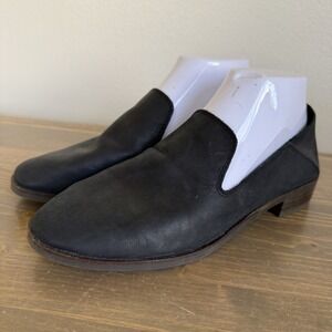 Lucky Brand Womens 8M Black Leather Cahill Slip On Loafers Shoes